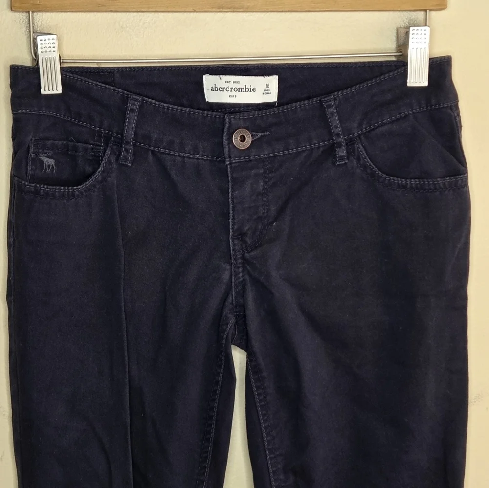 Y2K Abercrombie Kids Black Lightweight Skinny Ankle Low Rise Jeans Girls Size 16